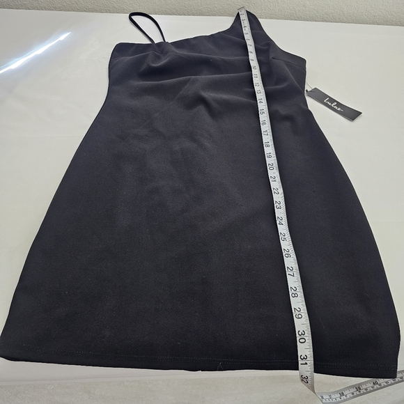 Lulus Evening Soiree Black One-Shoulder Bodycon Dress Size S Cocktail Party LB - Picture 9 of 11